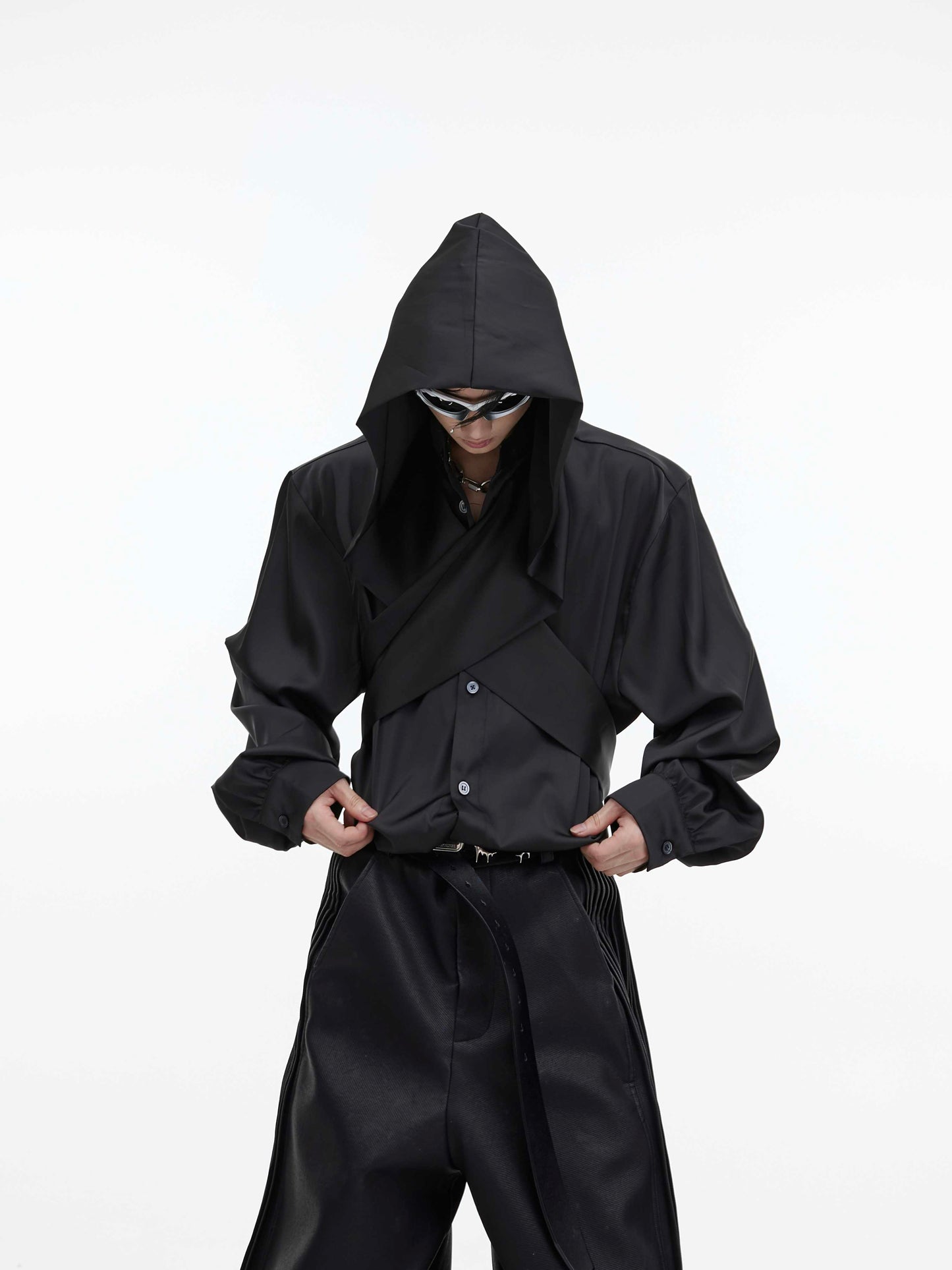 Pure Color Ice Silk Long Sleeve Design