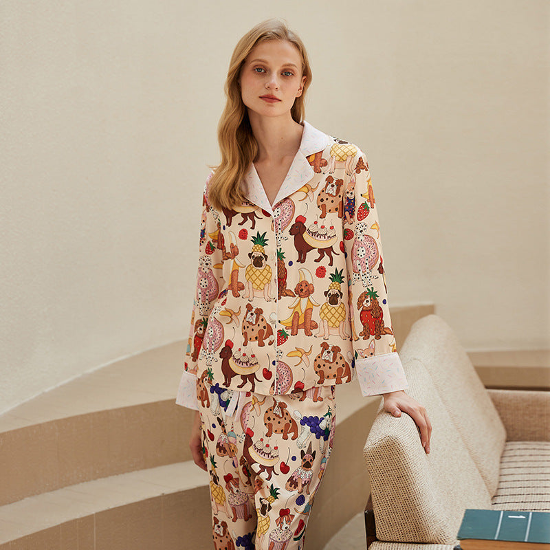 Simulation Silk Lapel Home Clothes Suit