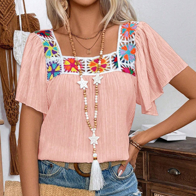 MeadowMosaic Crochet Blouse