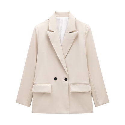 VividEase Double-Breasted Commuter Jacket