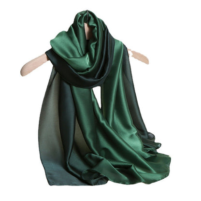 Gradient Silk Scarf Transition Color Lady