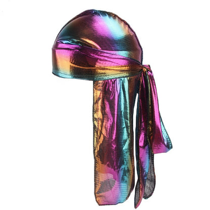 Laser simulation silk long tail pirate hat