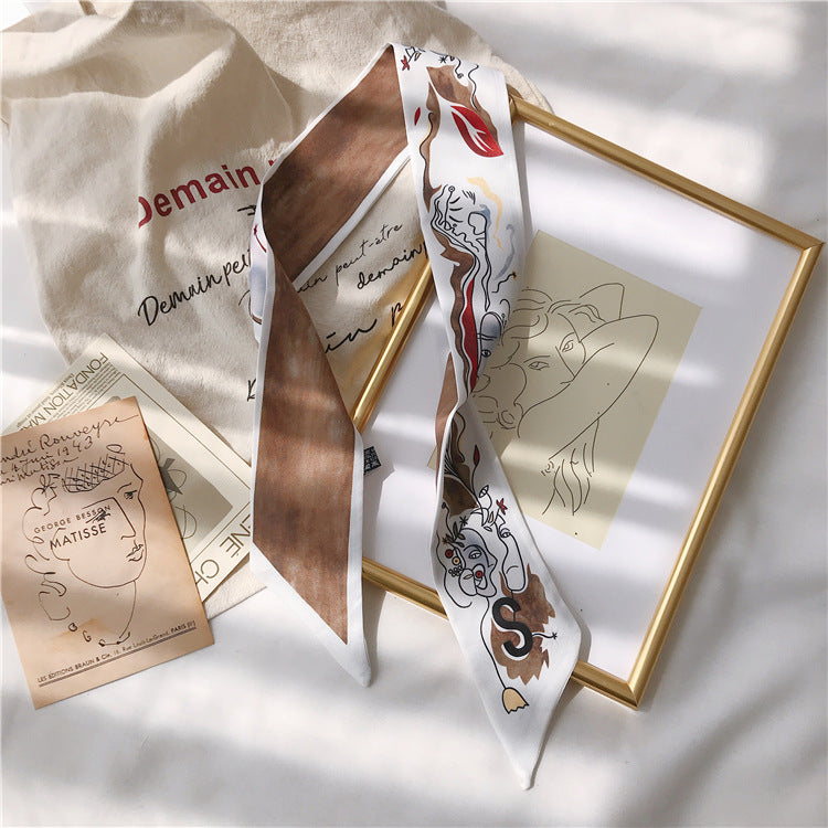 Handle Small Silk Scarf Headband Ribbon Scarf