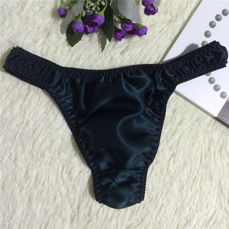 Sexy thong silk couple breathable panties