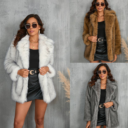 Toka Elegance Fur Collar Coat