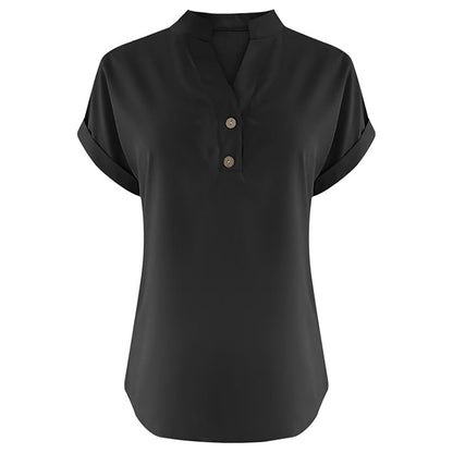 Serenelle V-Button Blouse