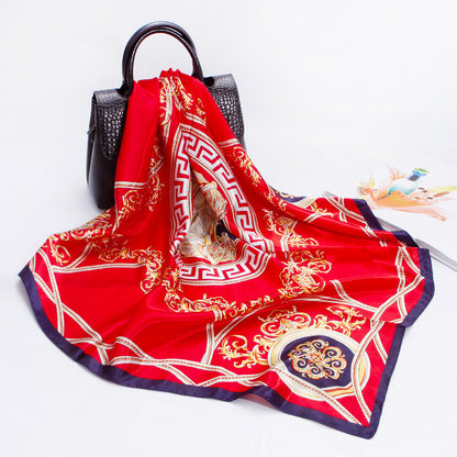 Fashionable Women's Faux Silk Print Scarf