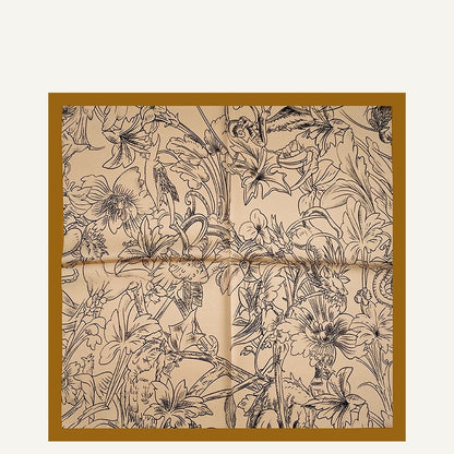 Women's Floral Print Silk Scarf Small Square