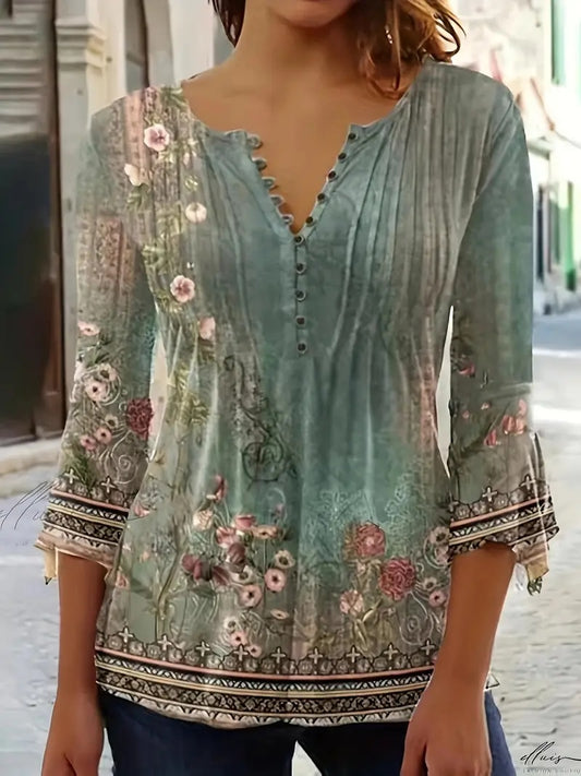 Stellara Print Crest Top