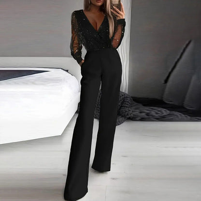 LumiVee™ Sequin Tulle Jumpsuit