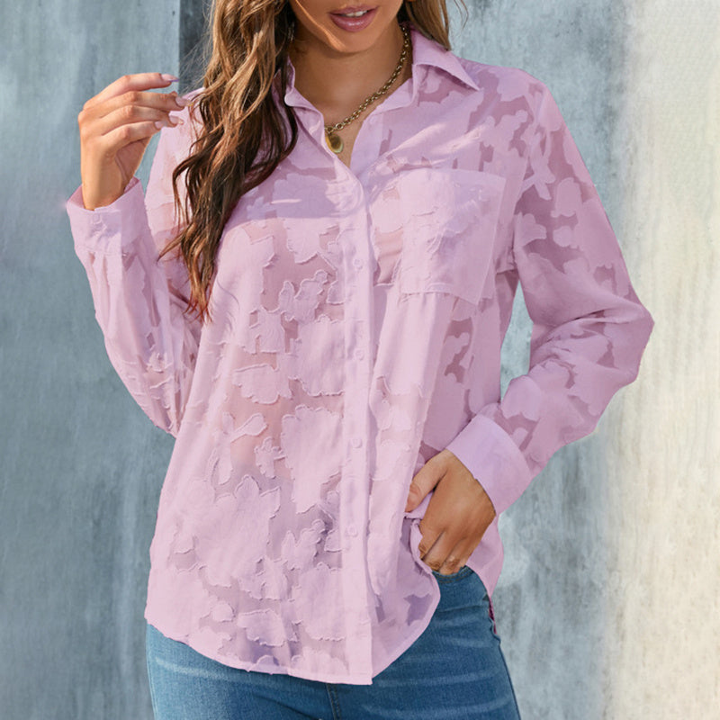 SheerMuse Jacquard Blouse