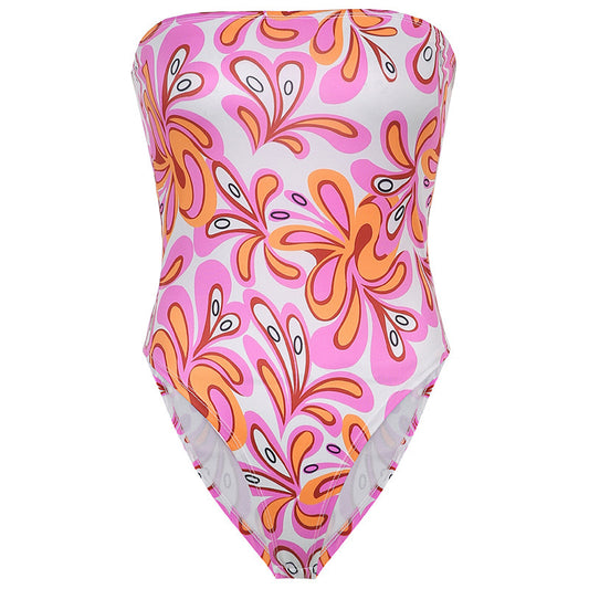 Printed Contrasting Milk Silk Slim Bodysuit