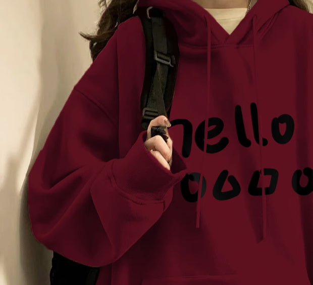 Hoodie Women Autumn And Winter Fashion Fashion Plus Cashmere Is Slimming Shoulders