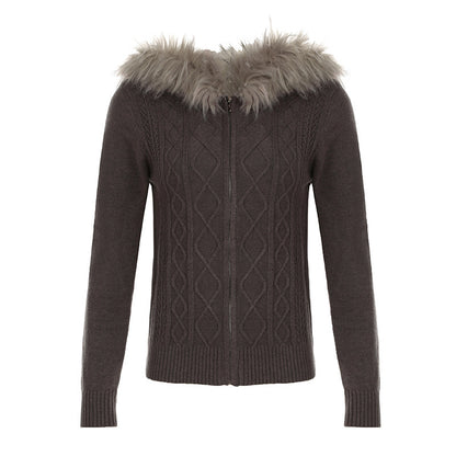 TwistEra Slim Zipper Cardigan