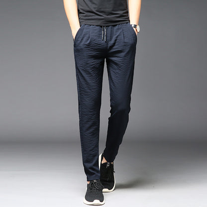 New Summer Thin Ice Silk Daddy Pants Men's Casual Pants