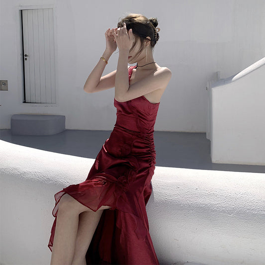 Silk Smooth Satin Suspender Dress