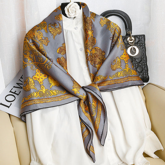 Temperament Silk Big Square Scarf Women's Fashion All-match