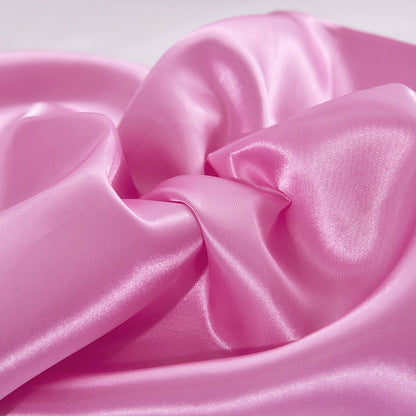 Solid Color Artificial Silk Pillow Cover Plain Zipper