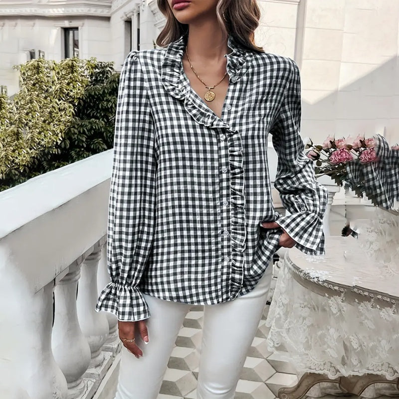 Amelisse RuffleCheck Shirt