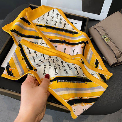 Ink Painting Boxer Small Silk Scarf Fashion Decoration