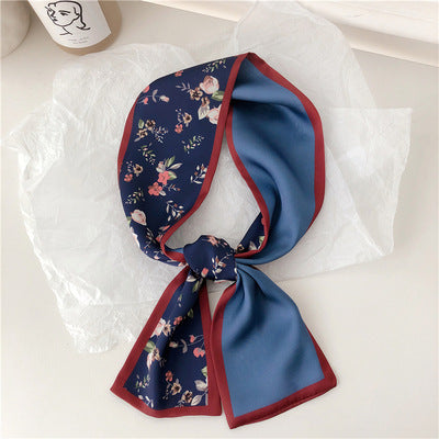 Long faux silk scarf