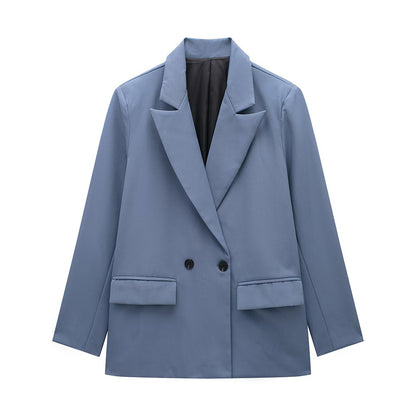 VividEase Double-Breasted Commuter Jacket