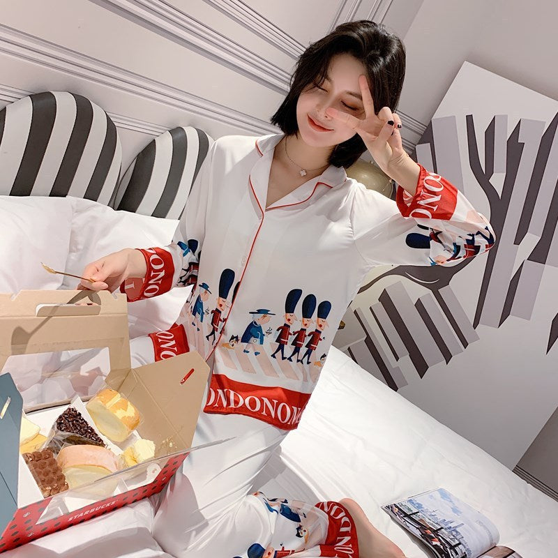 Ice silk fashion long sleeve suit