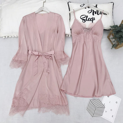 Spring and summer ice silk women's pajamas