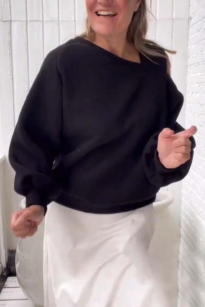 CozyCharm Off-Shoulder Sweatshirt