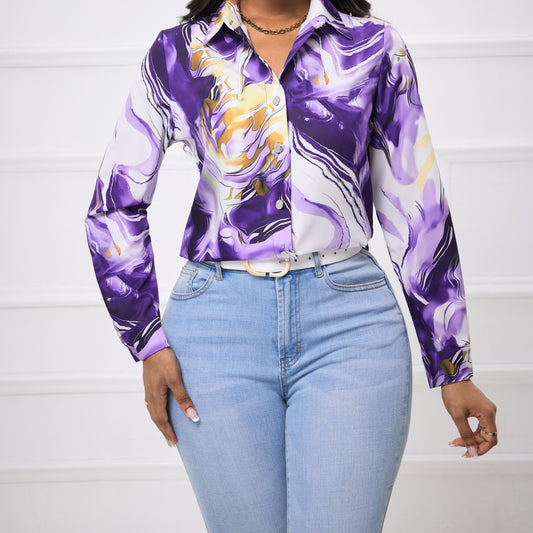 PrintVerve Collared Blouse
