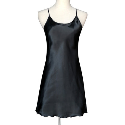 Sleeveless Plus Size Imitation Silk Suspender Skirt