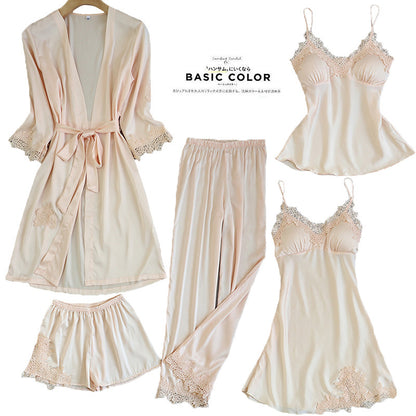 Women's Imitated Silk Pajamas Suit