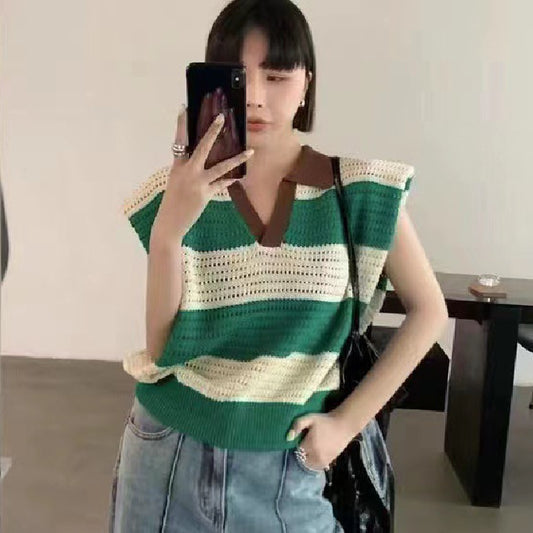 Sleeveless Sweater Thin Ice Silk Vest Woman