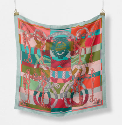 Fashion Simple Print Twill Versatile Temperament Silk Scarf
