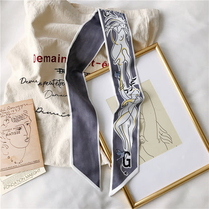 Handle Small Silk Scarf Headband Ribbon Scarf