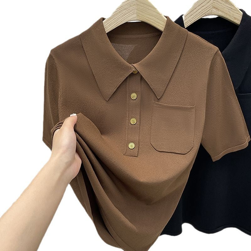 Lapel Ice Silk Short Sleeve