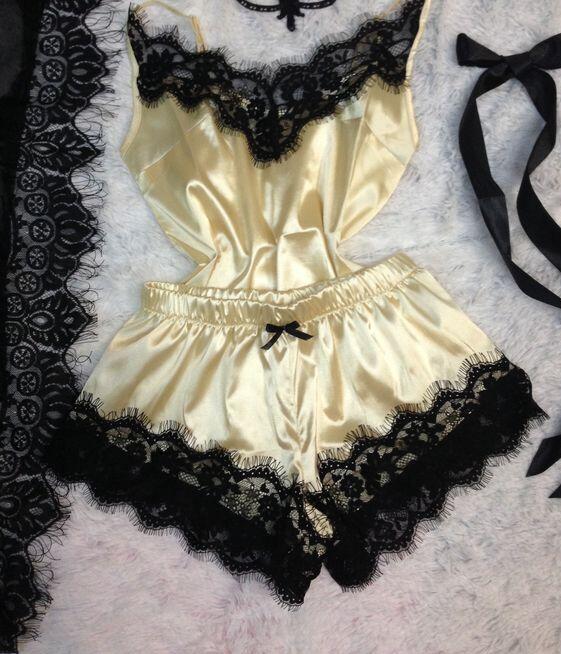 Simulated Silk Plus Size Home Underwear Suspenders Nightdress