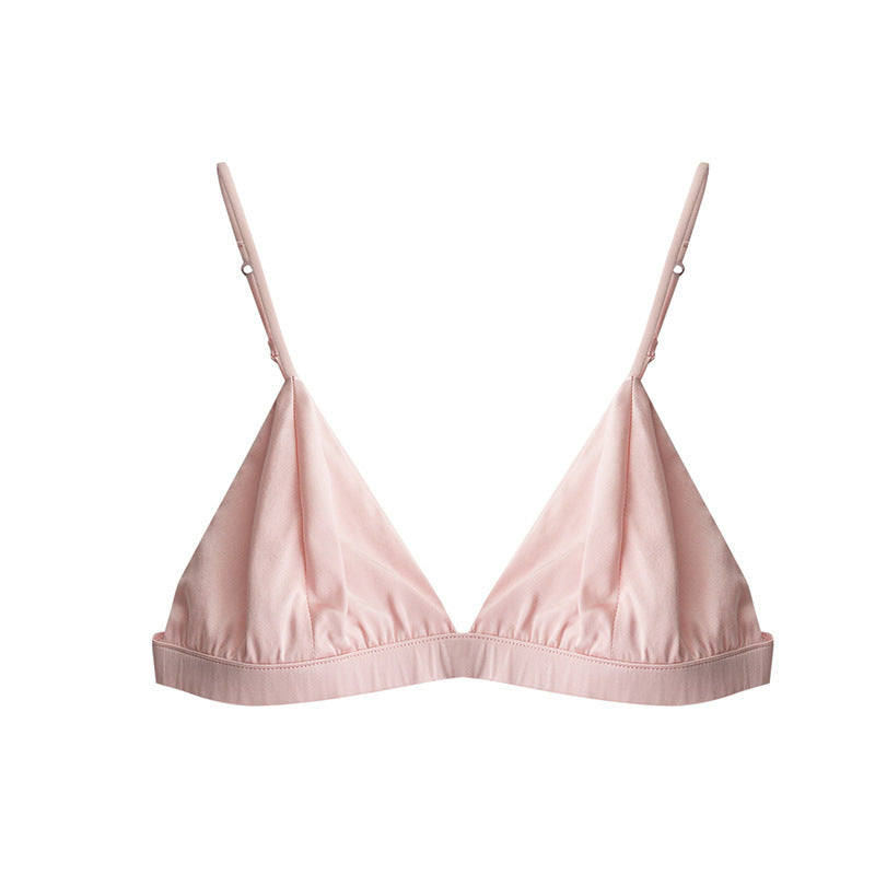 Ultra-thin silk elastic bra without steel ring