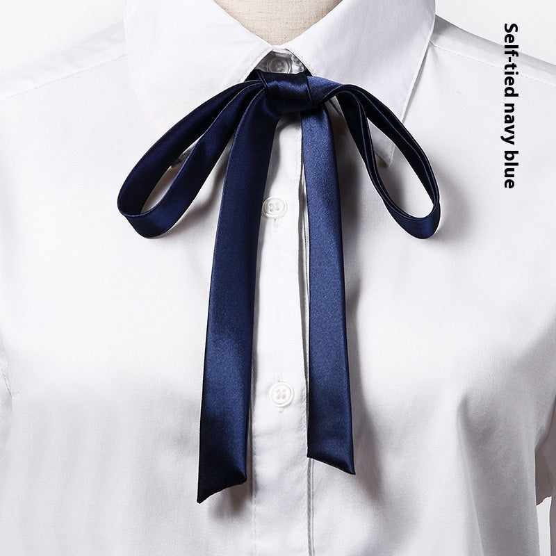 Long Small Silk Ribbon Tie-strap All-matching