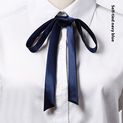 Long Small Silk Ribbon Tie-strap All-matching