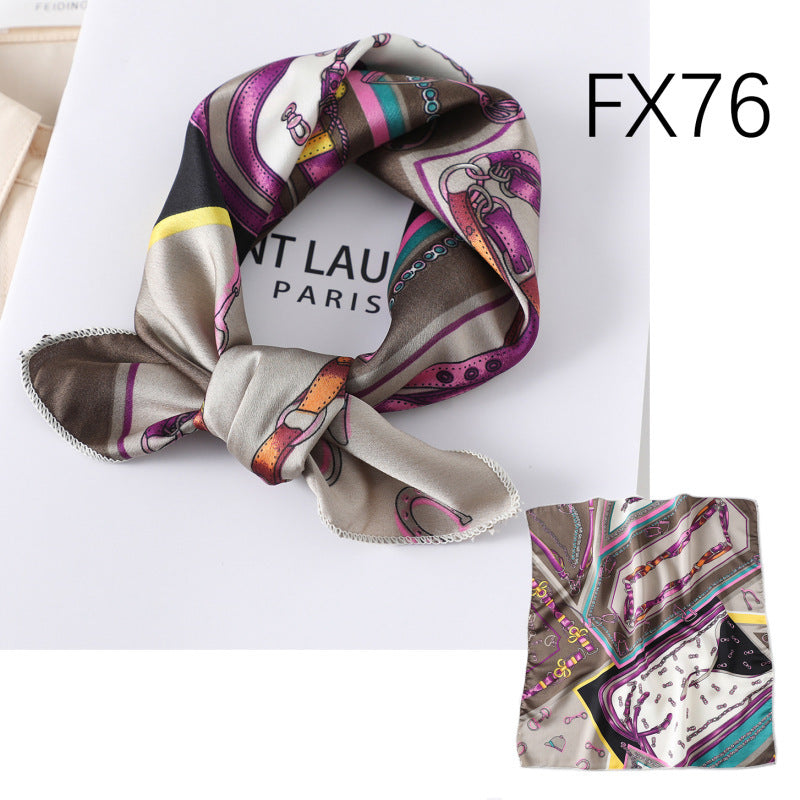 Small Square Scarf Women's Silk Scarf Decorative Scarf