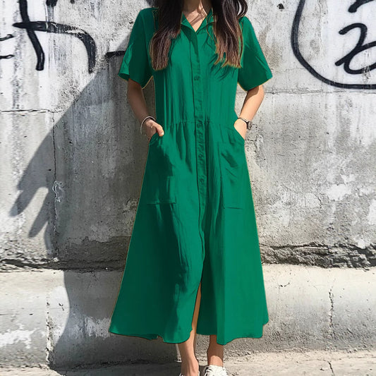 Breezelane Button Pocket Dress