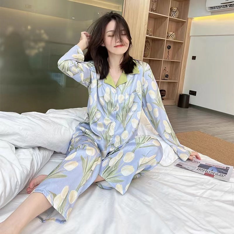Women's High-end Ice Silk Pajama Set