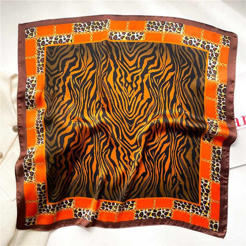 Silk Square Scarf Women's Neck Warmer Women's Hair Band