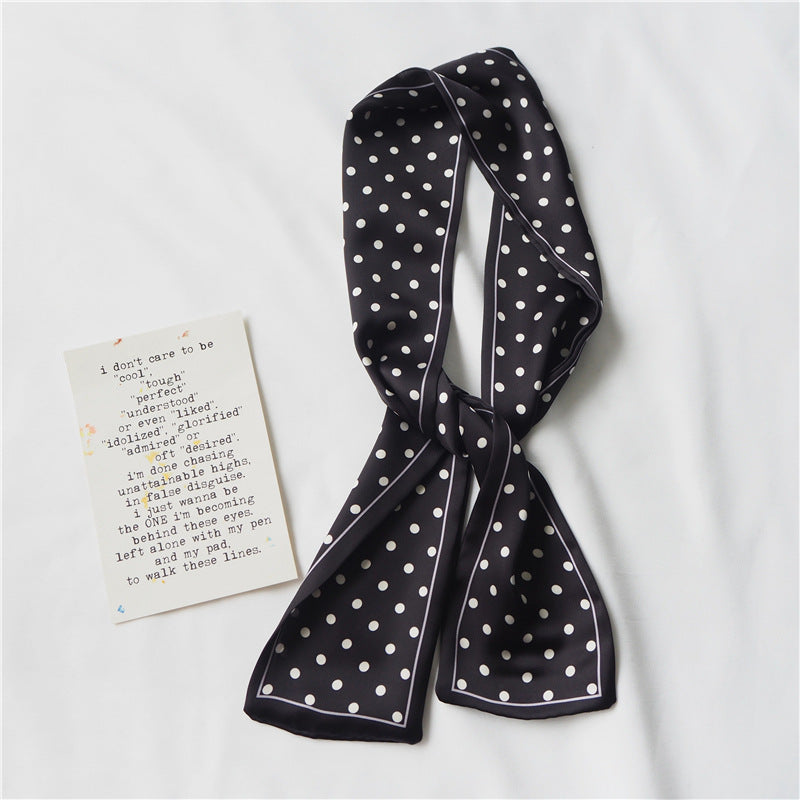 Simple temperament double satin silk scarf