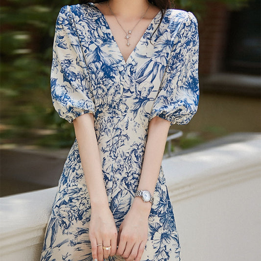 New Chinese Style Heavyweight Silk Dress