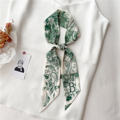 Women's Fashion Creative Letters Silk Scarf