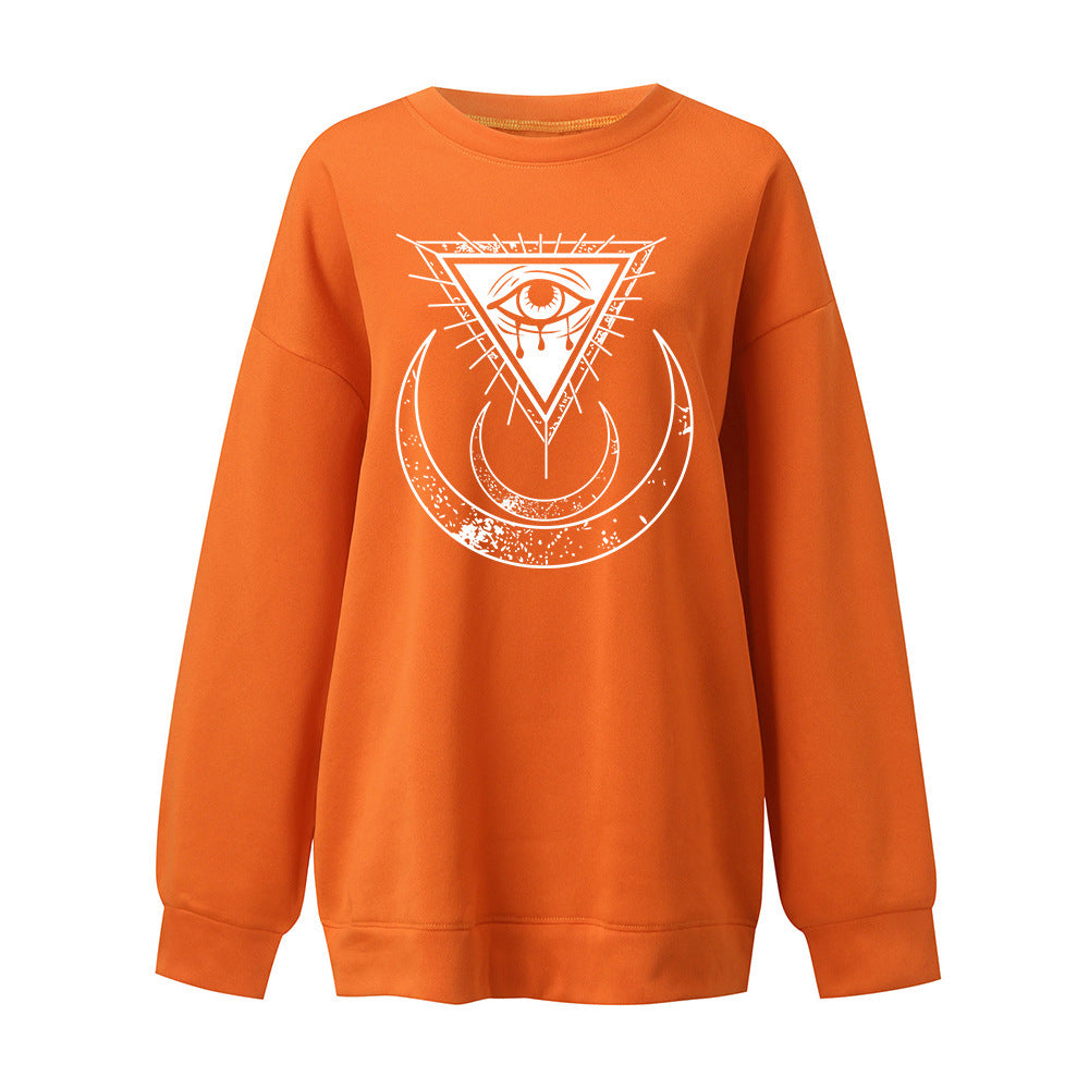 Moon's Third Eye Down Shoulder Fleece Sweater