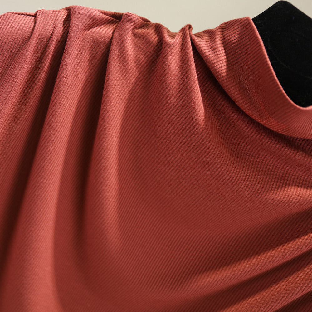 Ice silk thread half high neck sleeveless t-shirt