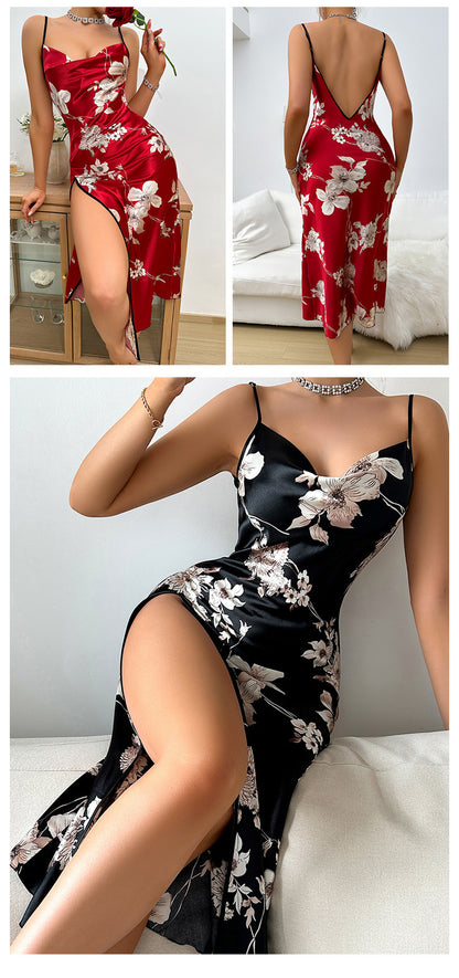 Women's Pajamas Ice Silk Sleeveless Slip Nightdress